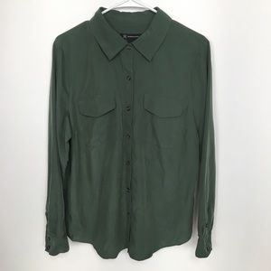 INC international concepts green button up Shirt L